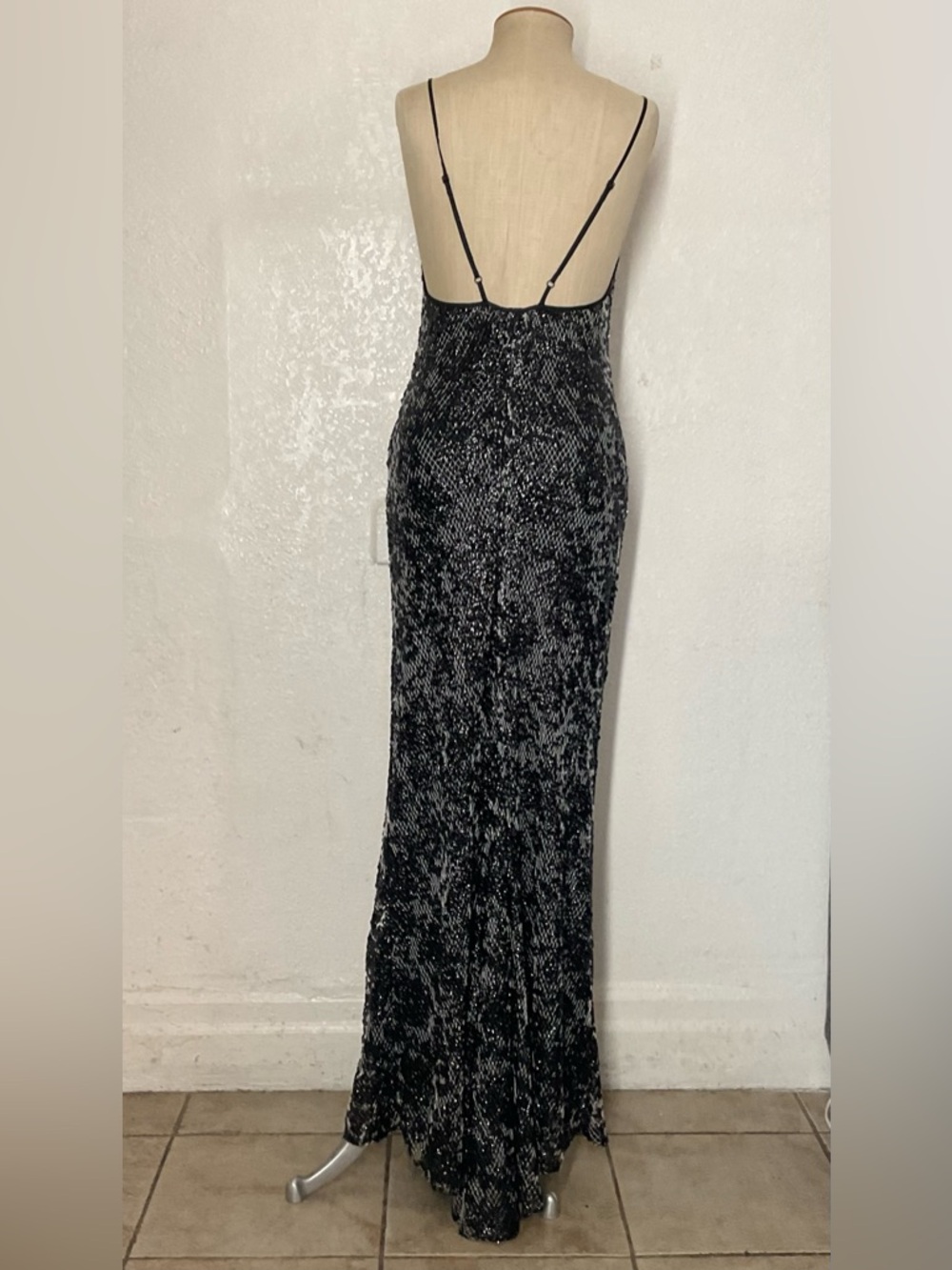 Rachel Comey Black and Silver Sequin Maxi Dress S - Picture 2 of 11